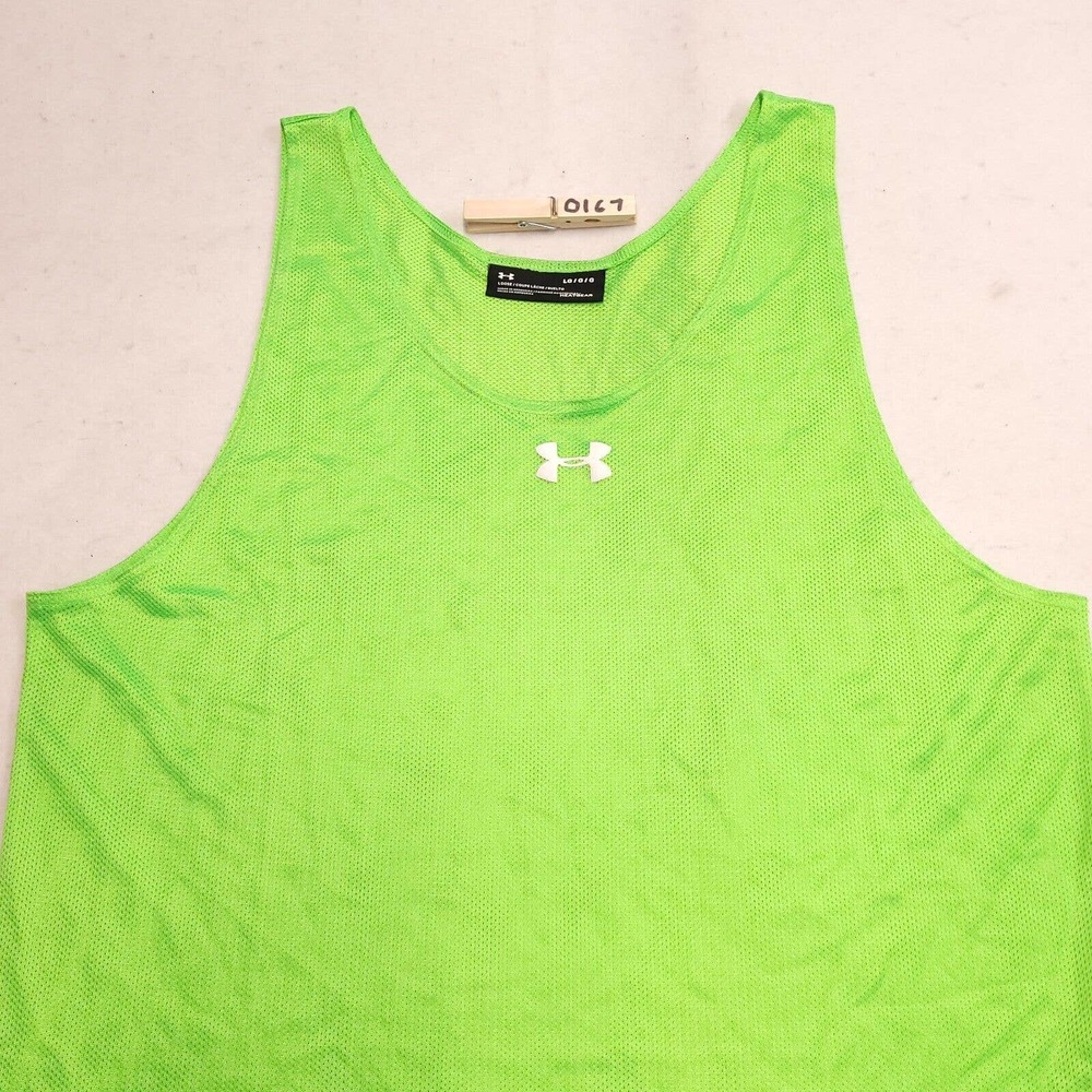 Under Armour Athletic Tank Top Shirt Adult Mens Size Large L Green White
